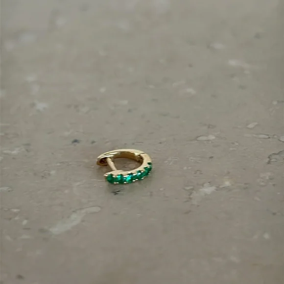 Porter Lyons Emerald Hoop Earring - Picture 3 of 3